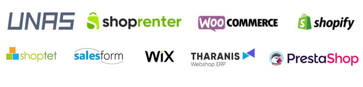 Unas, Shoprenter, WooCommerce, Shopify